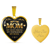 Load image into Gallery viewer, Designs by MyUtopia Shout Out:Mom, My Best Friend, My Inspiration, My Rock Liquid Glass Personalized Keepsake Necklace,Gold / Yes,Necklace
