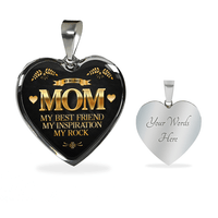 Load image into Gallery viewer, Designs by MyUtopia Shout Out:Mom, My Best Friend, My Inspiration, My Rock Liquid Glass Personalized Keepsake Necklace,Silver / Yes,Necklace
