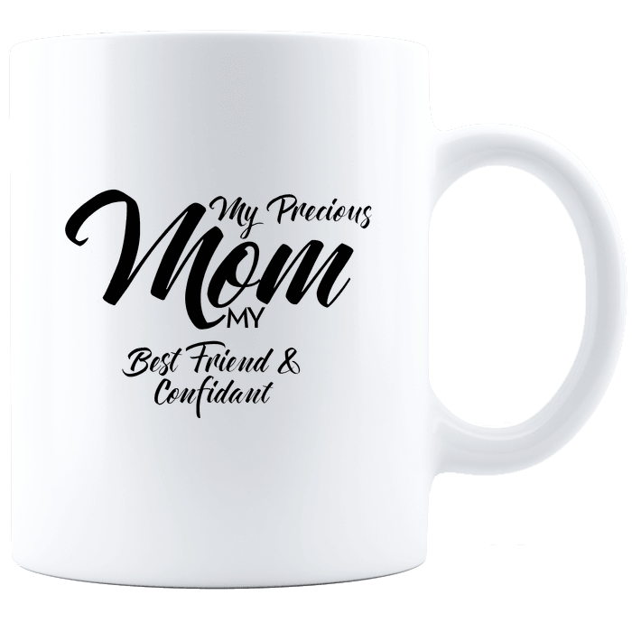 Designs by MyUtopia Shout Out:Mom, My Bestfriend White Ceramic Coffee Mug,White,Ceramic Coffee Mug