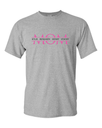 Load image into Gallery viewer, Designs by MyUtopia Shout Out:MOM Personalized with Kid&#39;s Names Adult Unisex T-Shirt,Athletic Heather / S,Adult Unisex T-Shirt
