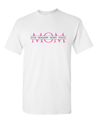 Load image into Gallery viewer, Designs by MyUtopia Shout Out:MOM Personalized with Kid&#39;s Names Adult Unisex T-Shirt,White / S,Adult Unisex T-Shirt
