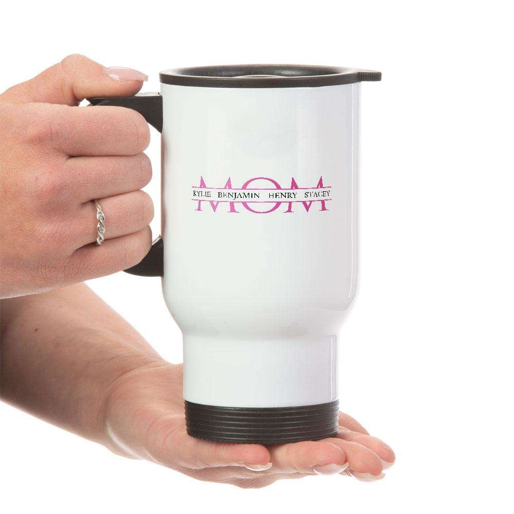 Designs by MyUtopia Shout Out:MOM Personalized with Kid's Names Travel Mug