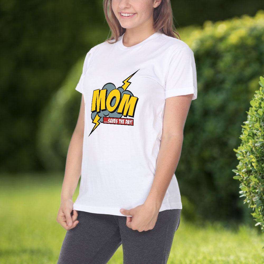 Designs by MyUtopia Shout Out:Mom Saves The Day Adult Unisex T-Shirt