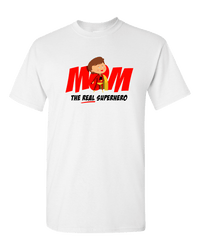 Load image into Gallery viewer, Designs by MyUtopia Shout Out:Mom The Real Superhero Adult Unisex T-Shirt,White / S,Adult Unisex T-Shirt
