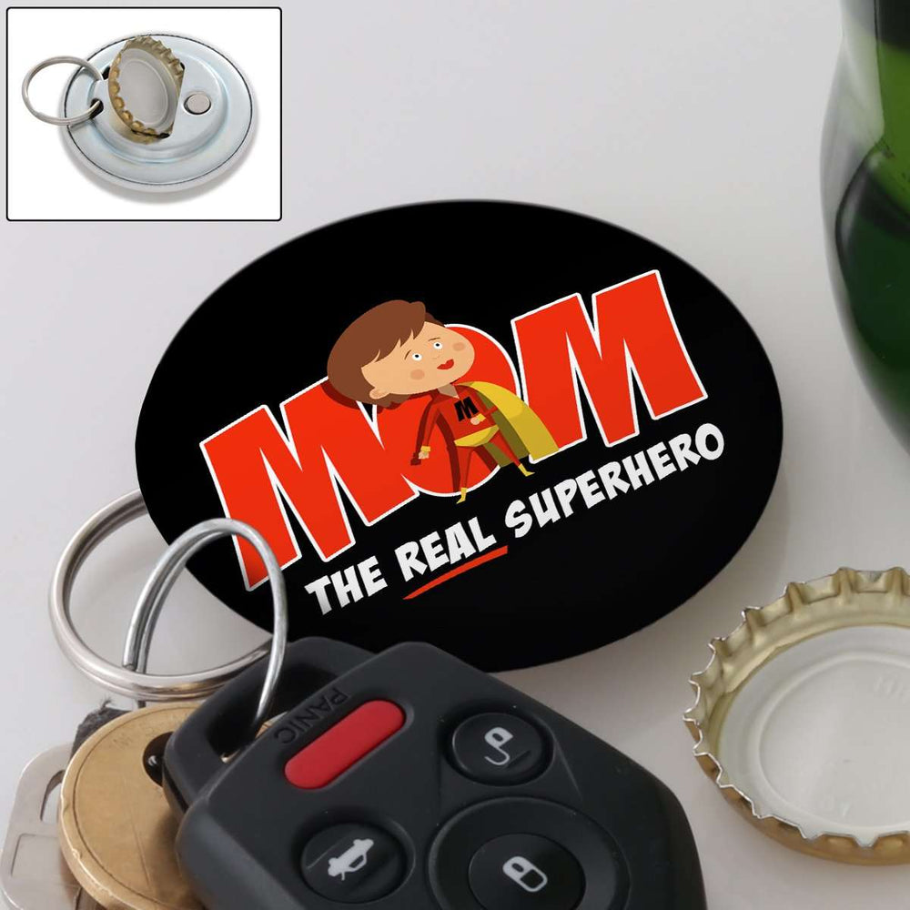 Designs by MyUtopia Shout Out:Mom The Real Superhero Magnetic Key chain and bottle opener