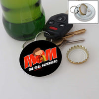 Load image into Gallery viewer, Designs by MyUtopia Shout Out:Mom The Real Superhero Magnetic Key chain and bottle opener

