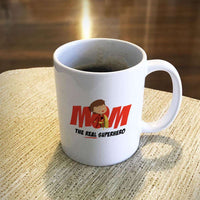 Load image into Gallery viewer, Designs by MyUtopia Shout Out:Mom The Real Superhero White Coffee Mug
