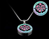 Load image into Gallery viewer, Designs by MyUtopia Shout Out:Mom You Are the Heart of Our Family Liquid Glass Personalized Keepsake Necklace
