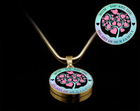 Load image into Gallery viewer, Designs by MyUtopia Shout Out:Mom You Are the Heart of Our Family Liquid Glass Personalized Keepsake Necklace
