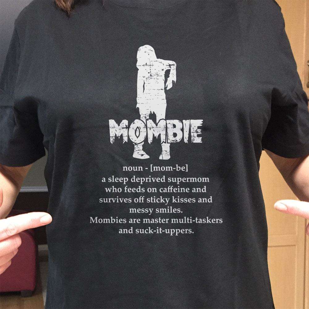 Designs by MyUtopia Shout Out:Mombie - A Sleep Deprived Super Mom Adult Unisex T-Shirt
