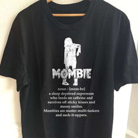 Load image into Gallery viewer, Designs by MyUtopia Shout Out:Mombie - A Sleep Deprived Super Mom Adult Unisex T-Shirt,S / Black,Adult Unisex T-Shirt
