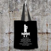 Load image into Gallery viewer, Designs by MyUtopia Shout Out:Mombie - A Sleep Deprived Super Mom Fabric Totebag Reusable Shopping Tote
