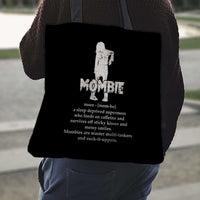 Load image into Gallery viewer, Designs by MyUtopia Shout Out:Mombie - A Sleep Deprived Super Mom Fabric Totebag Reusable Shopping Tote
