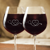 Load image into Gallery viewer, Designs by MyUtopia Shout Out:Monogram Nurse Love Wine Glass Personalized Engraved
