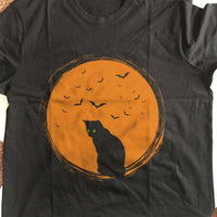 Load image into Gallery viewer, Designs by MyUtopia Shout Out:Moon Cat Adult Unisex Cotton Short Sleeve T-Shirt
