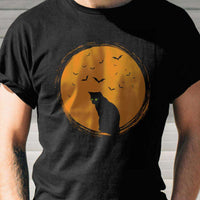 Load image into Gallery viewer, Designs by MyUtopia Shout Out:Moon Cat Adult Unisex Cotton Short Sleeve T-Shirt
