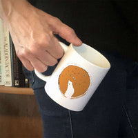 Load image into Gallery viewer, Designs by MyUtopia Shout Out:Moon Cat White Ceramic Coffee Mug
