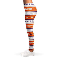 Load image into Gallery viewer, Designs by MyUtopia Shout Out:#More Tiger Pushups Clemson Fan - 3D Ugly Christmas Sweater Style Fashion Leggings
