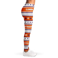 Load image into Gallery viewer, Designs by MyUtopia Shout Out:#More Tiger Pushups Clemson Fan - 3D Ugly Christmas Sweater Style Fashion Leggings

