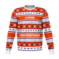 Load image into Gallery viewer, Designs by MyUtopia Shout Out:#More Tiger Pushups Clemson Fan - 3D Ugly Christmas Sweater Style Fashion Sweatshirt,XS / Orange/White,Fashion Sweatshirt - AOP

