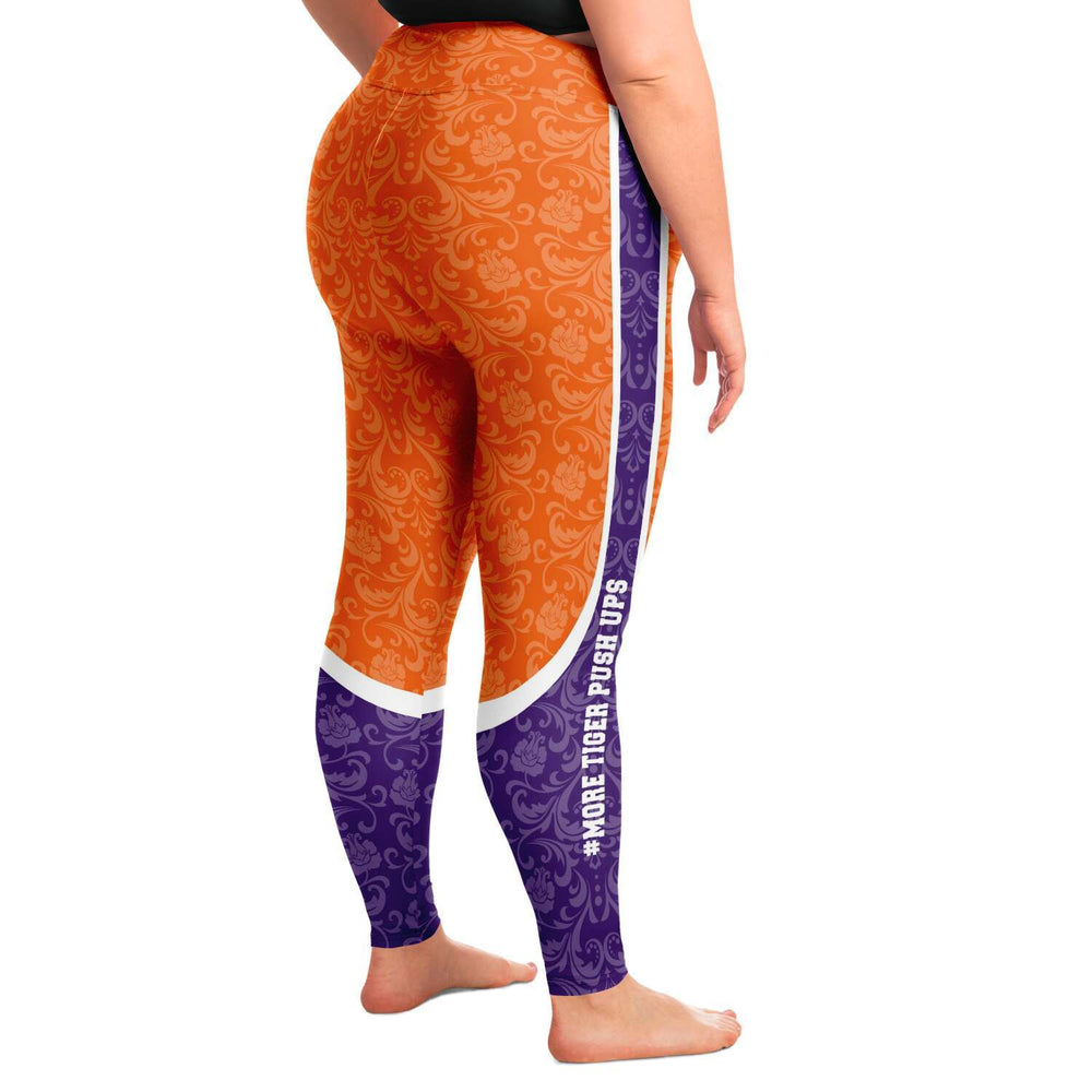 Designs by MyUtopia Shout Out:#More Tiger Pushups Clemson Fan - Ladies Plus Size Fashion Leggings