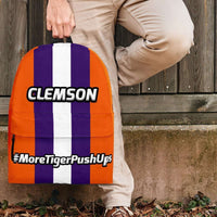 Load image into Gallery viewer, Designs by MyUtopia Shout Out:#MoreTigerPushUps Clemson Fan Backpack
