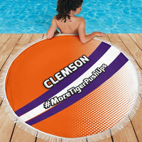 Load image into Gallery viewer, Designs by MyUtopia Shout Out:#MoreTigerPushUps Clemson Fan Beach Blanket

