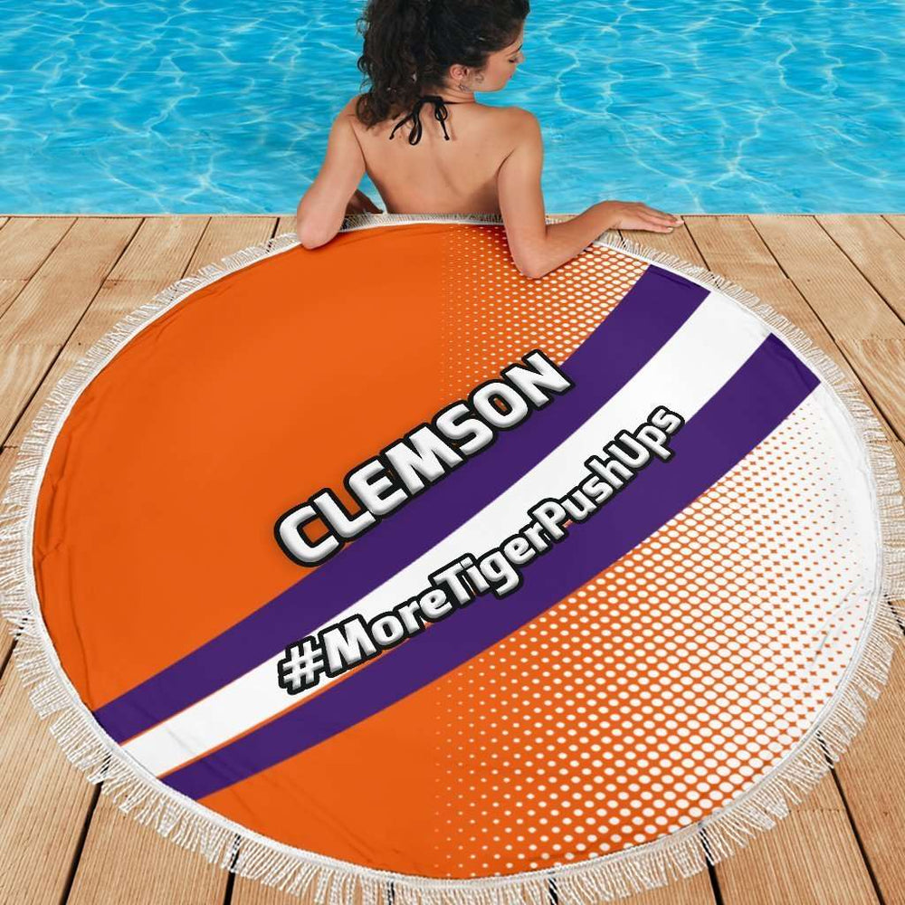 Designs by MyUtopia Shout Out:#MoreTigerPushUps Clemson Fan Beach Blanket