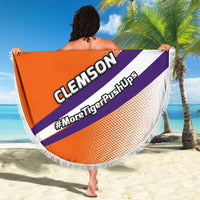 Load image into Gallery viewer, Designs by MyUtopia Shout Out:#MoreTigerPushUps Clemson Fan Beach Blanket
