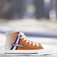 Load image into Gallery viewer, Designs by MyUtopia Shout Out:#MoreTigerPushUps Clemson Fan Canvas High Top Shoes

