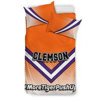 Load image into Gallery viewer, Designs by MyUtopia Shout Out:#MoreTigerPushUps Clemson Fan Duvet Cover and Pillowcases,Bedding Set - Beige - Orange / US Twin,Bedding Set
