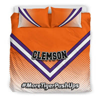 Load image into Gallery viewer, Designs by MyUtopia Shout Out:#MoreTigerPushUps Clemson Fan Duvet Cover and Pillowcases,Bedding Set - Beige - Orange / US King,Bedding Set
