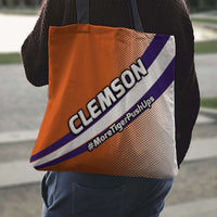 Load image into Gallery viewer, Designs by MyUtopia Shout Out:#MoreTigerPushUps Clemson Fan Fabric Totebag Reusable Shopping Tote
