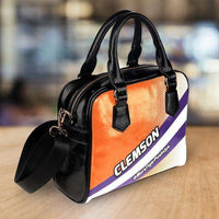 Load image into Gallery viewer, Designs by MyUtopia Shout Out:#MoreTigerPushUps Clemson Fan Faux Leather Handbag with Shoulder Strap
