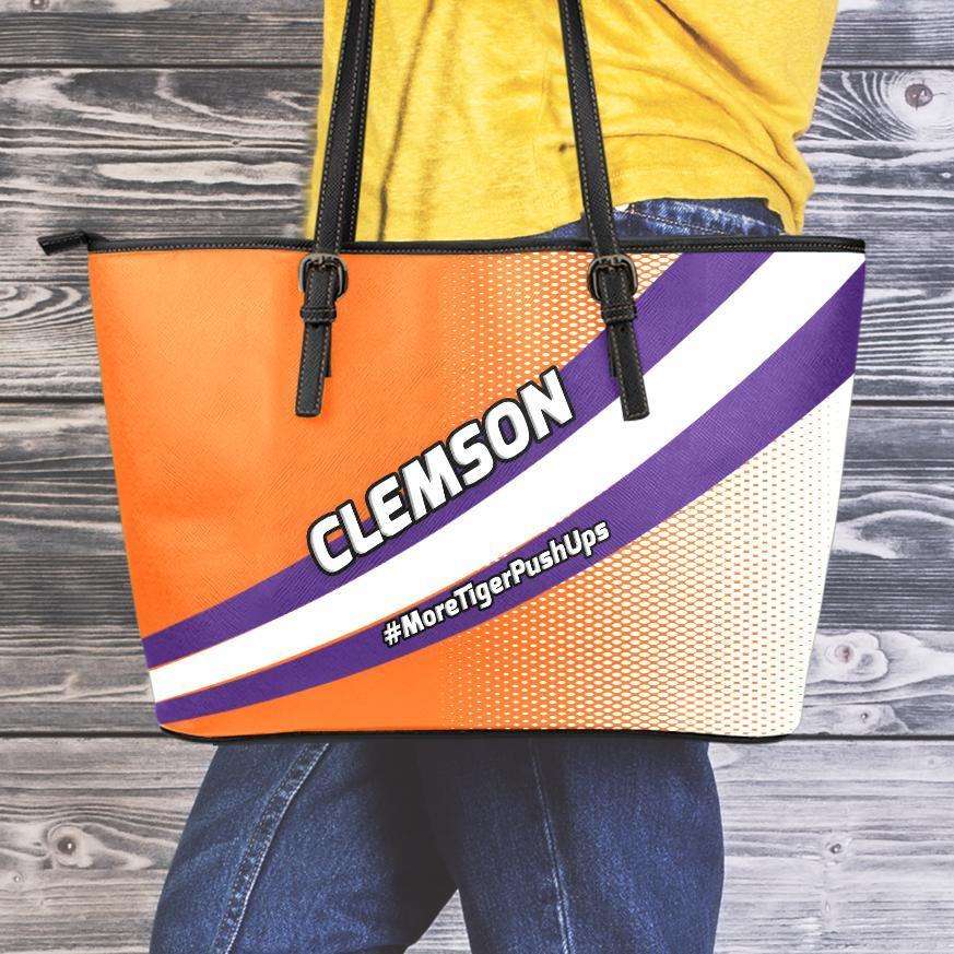 Designs by MyUtopia Shout Out:#MoreTigerPushUps Clemson Fan Faux Leather Totebag Purse