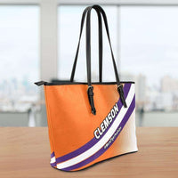 Load image into Gallery viewer, Designs by MyUtopia Shout Out:#MoreTigerPushUps Clemson Fan Faux Leather Totebag Purse
