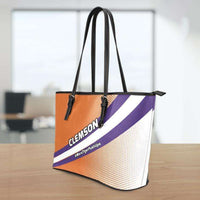 Load image into Gallery viewer, Designs by MyUtopia Shout Out:#MoreTigerPushUps Clemson Fan Faux Leather Totebag Purse
