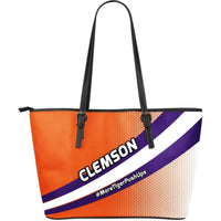 Load image into Gallery viewer, Designs by MyUtopia Shout Out:#MoreTigerPushUps Clemson Fan Faux Leather Totebag Purse,Large (11 T x 17 x 6) inches / Orange,tote bag purse
