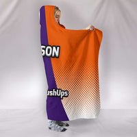Load image into Gallery viewer, Designs by MyUtopia Shout Out:#MoreTigerPushUps Clemson Fan Premium Vegan Suede Medium Weight Hooded Blanket - Tall (80x60 &amp; 60x45)
