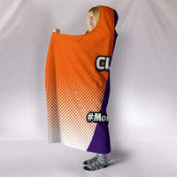 Load image into Gallery viewer, Designs by MyUtopia Shout Out:#MoreTigerPushUps Clemson Fan Premium Vegan Suede Medium Weight Hooded Blanket - Tall (80x60 &amp; 60x45)
