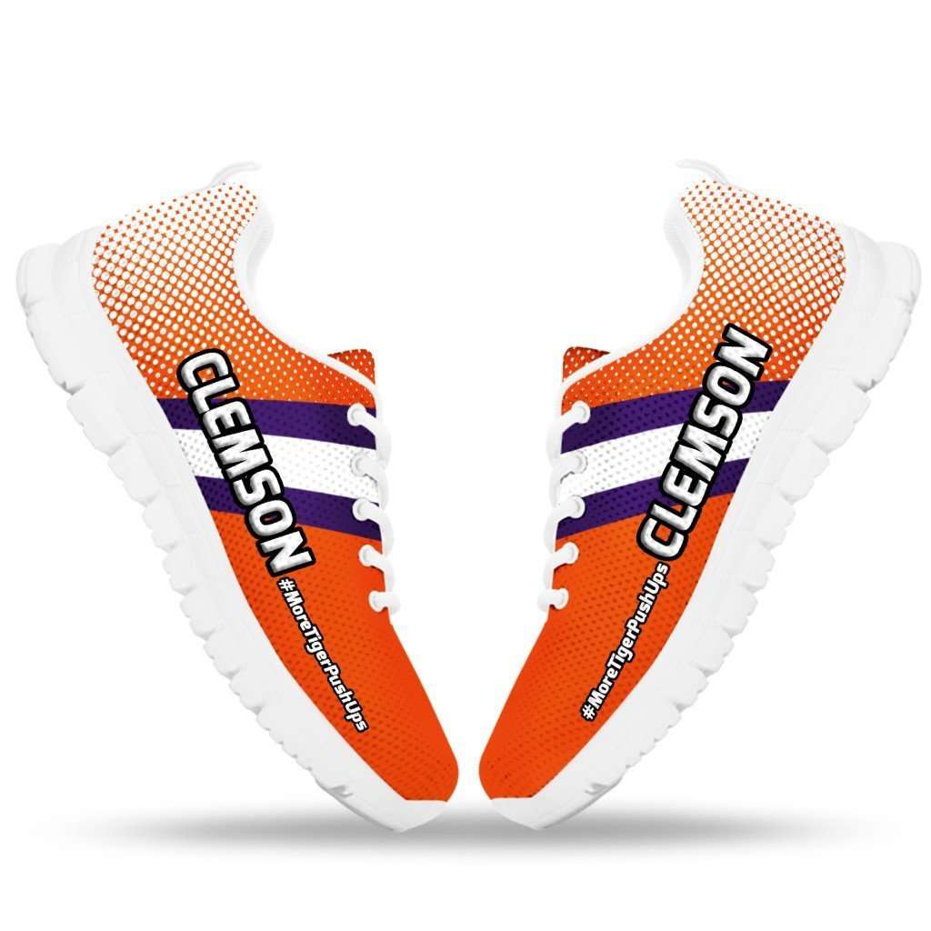 Designs by MyUtopia Shout Out:#MoreTigerPushUps Clemson Fan Running Shoes
