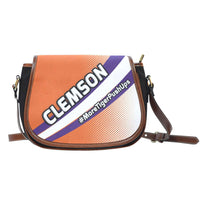Load image into Gallery viewer, Designs by MyUtopia Shout Out:#MoreTigerPushUps Clemson Fan Saddlebag Style Canvas Crossbody Purse
