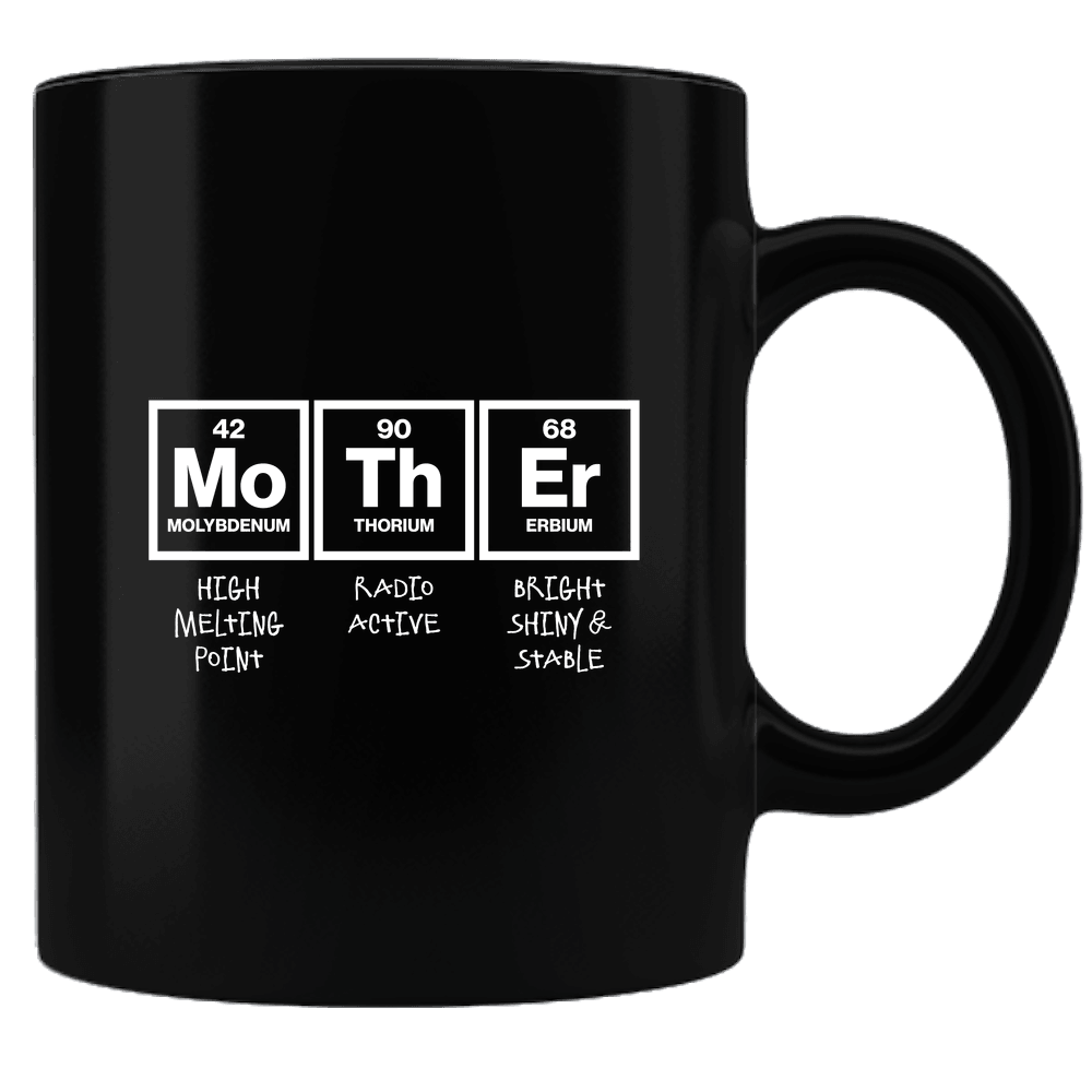 Designs by MyUtopia Shout Out:Mother Elements Black Coffee Mug,Black,Ceramic Coffee Mug