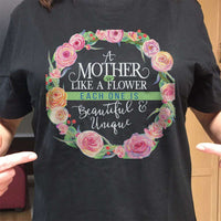 Load image into Gallery viewer, Designs by MyUtopia Shout Out:Mother Is Like A Flower Adult Unisex T-Shirt
