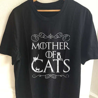 Load image into Gallery viewer, Designs by MyUtopia Shout Out:Mother of Cats Adult Unisex T-Shirt,S / Black,Adult Unisex T-Shirt
