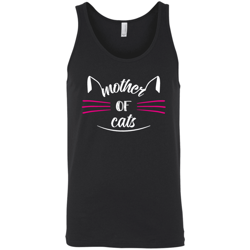 Designs by MyUtopia Shout Out:Mother of Cats Bella + Canvas Unisex Tank,Black / X-Small,Tank Tops