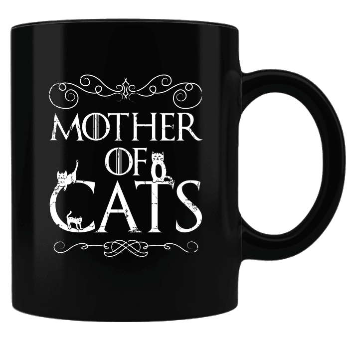 Designs by MyUtopia Shout Out:Mother of Cats Black Ceramic Coffee Mug,Black,Ceramic Coffee Mug