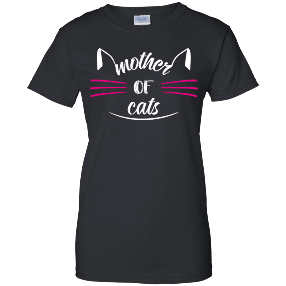 Designs by MyUtopia Shout Out:Mother of Cats Ladies' 100% Cotton T-Shirt,Black / X-Small,Ladies T-Shirts