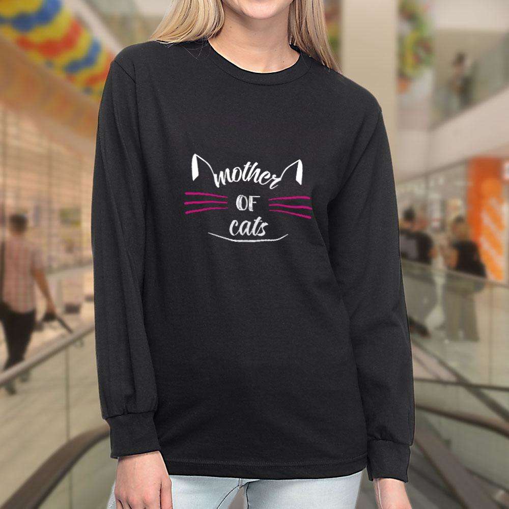 Designs by MyUtopia Shout Out:Mother of Cats Long Sleeve Ultra Cotton T-Shirt