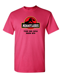 Load image into Gallery viewer, Designs by MyUtopia Shout Out:Mummysaurus Personalized Adult Unisex T-Shirt,Cyber Pink / S,Adult Unisex T-Shirt

